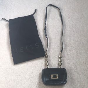 Reiss Gerrard Mini Structured Crossbody Bag Black